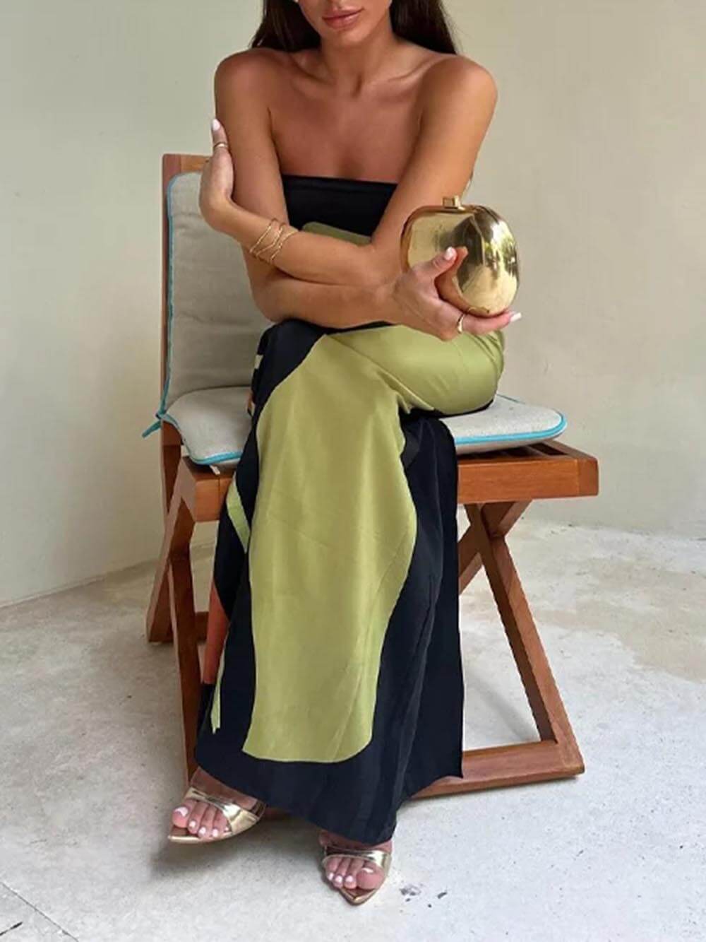 Elysia - Vibrant Off-Shoulder Maxi Dress