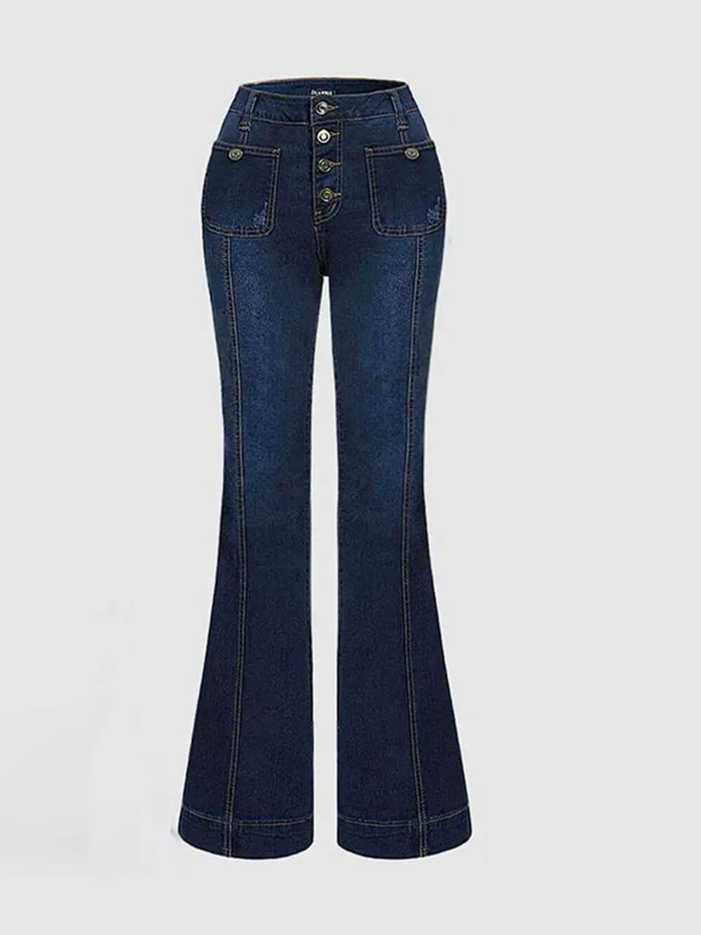 Sophia - High-Waisted Patchwork Flared Jeans