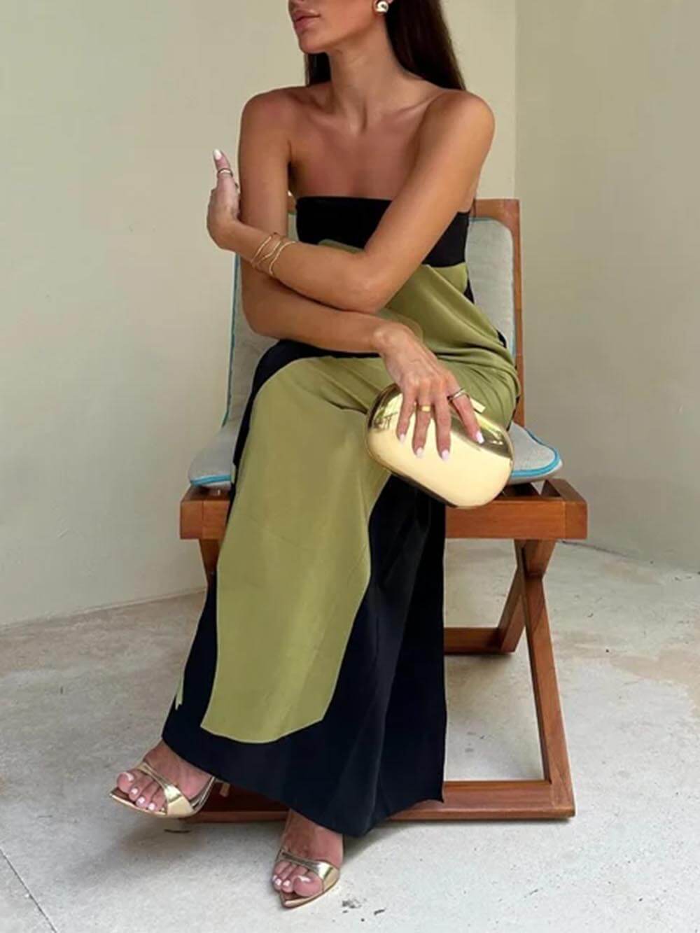 Elysia - Vibrant Off-Shoulder Maxi Dress