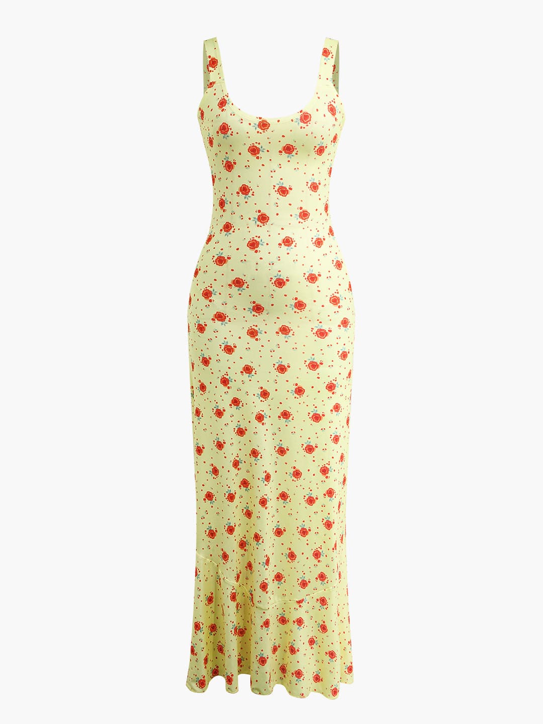 Serenity - Floral Print Mermaid Slip Maxi Dress