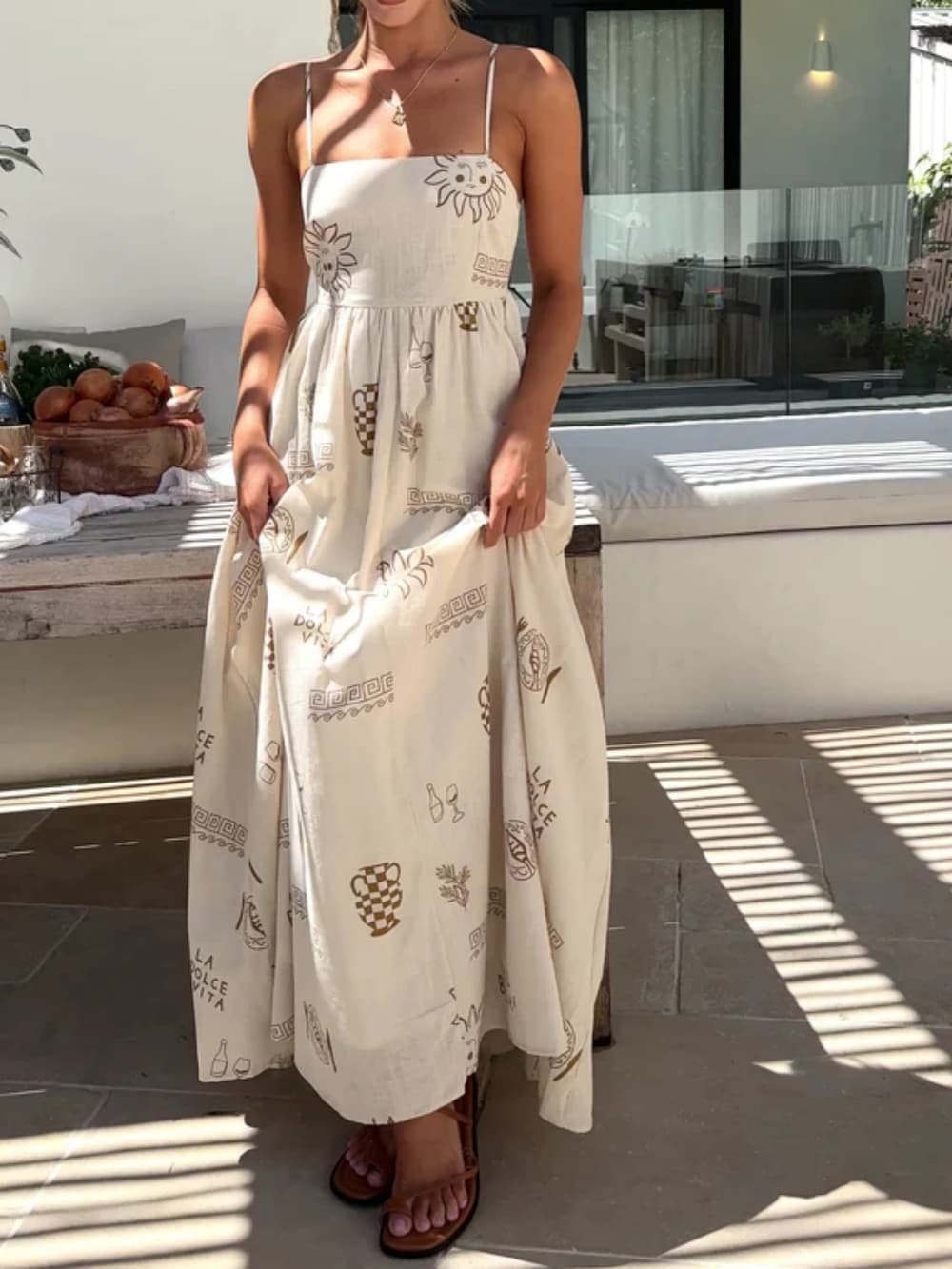 Serenity - Spaghetti Strap Open-Back Maxi Dress