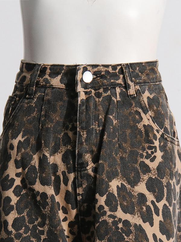Leopard Muse High-Rise Distressed Statement Jeans