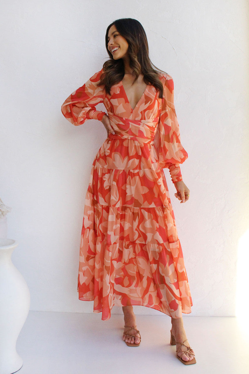 Floral Fantasy - Balloon Sleeve Maxi Dress