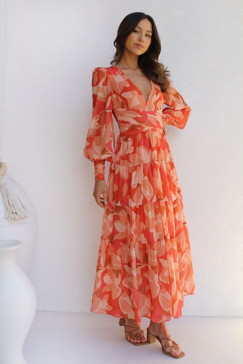 Floral Fantasy - Balloon Sleeve Maxi Dress