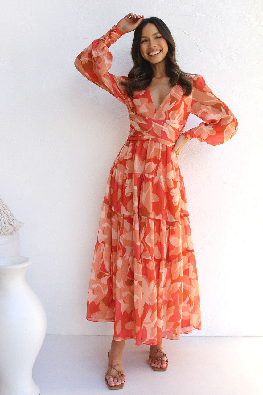 Floral Fantasy - Balloon Sleeve Maxi Dress