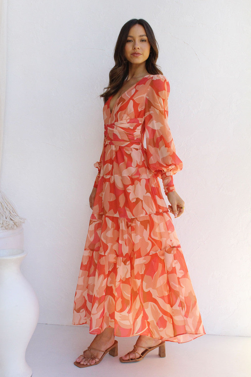 Floral Fantasy - Balloon Sleeve Maxi Dress