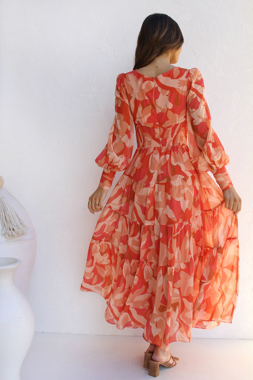 Floral Fantasy - Balloon Sleeve Maxi Dress