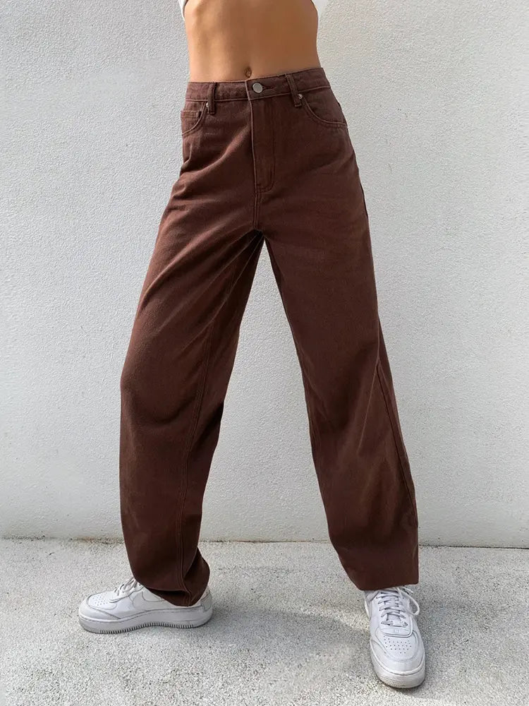 Butterfly Muse High-Waisted Artistic Denim Pants