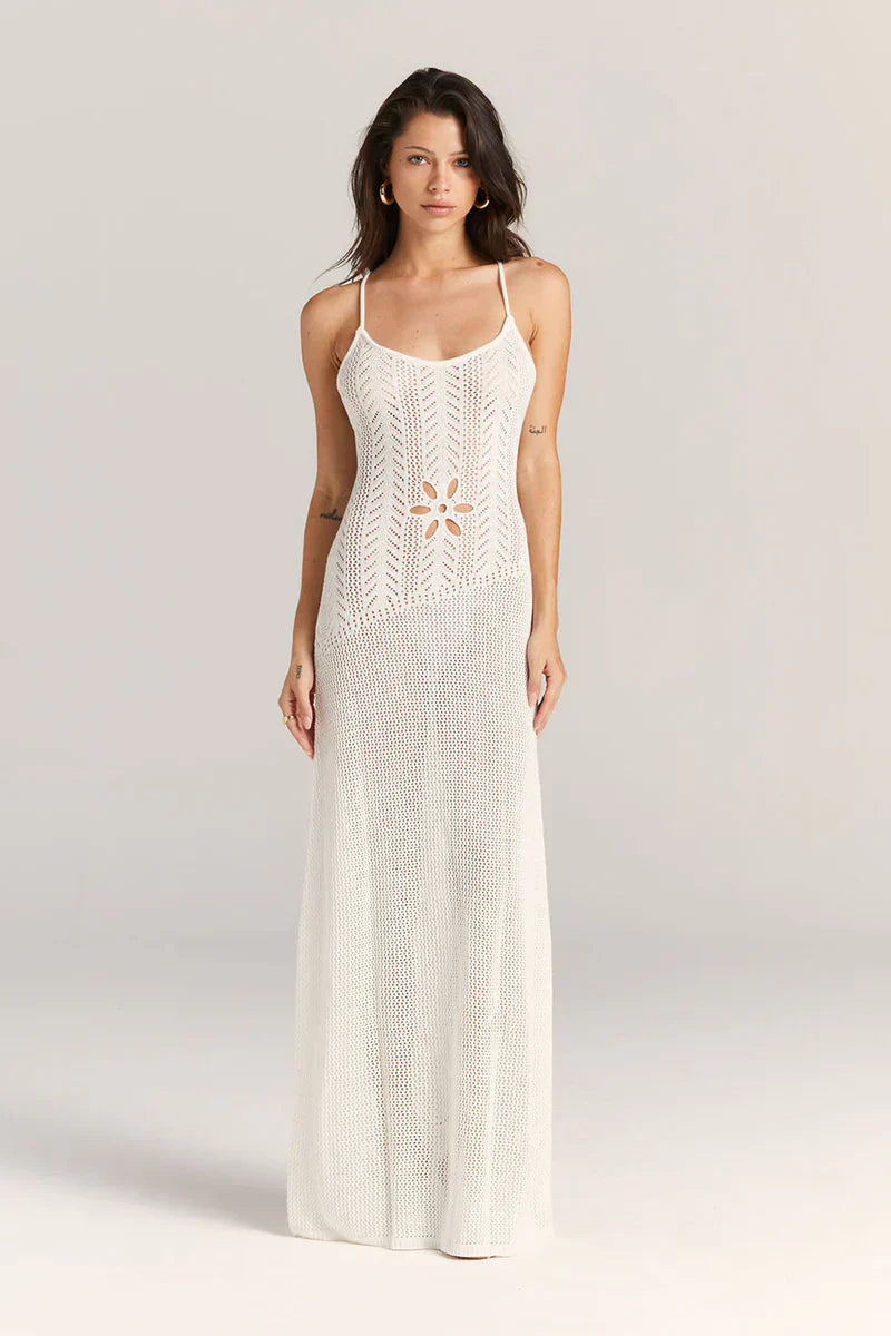 Cut-Out Knitwear Dress - Floral - Airnori