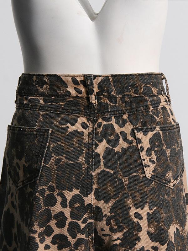 Leopard Muse High-Rise Distressed Statement Jeans