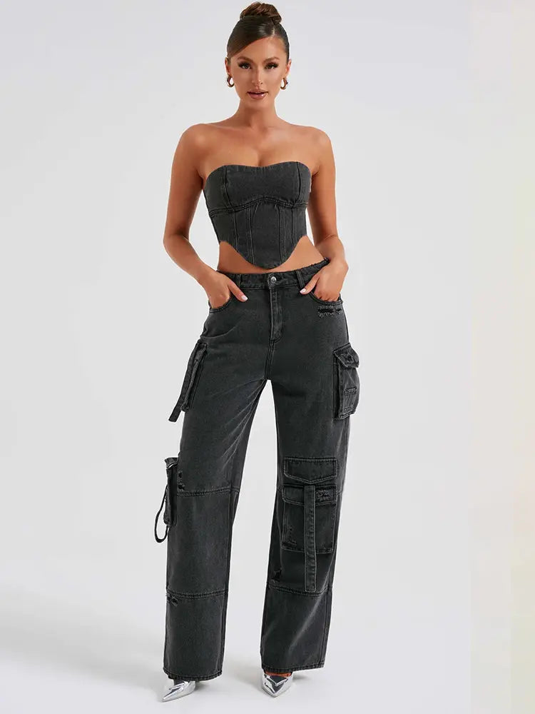 Trendy 3D Pocket Low-Rise Jeans