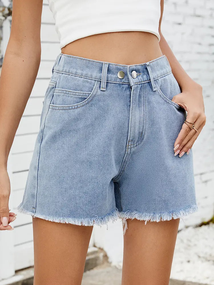 High-Rise Summer Denim Shorts