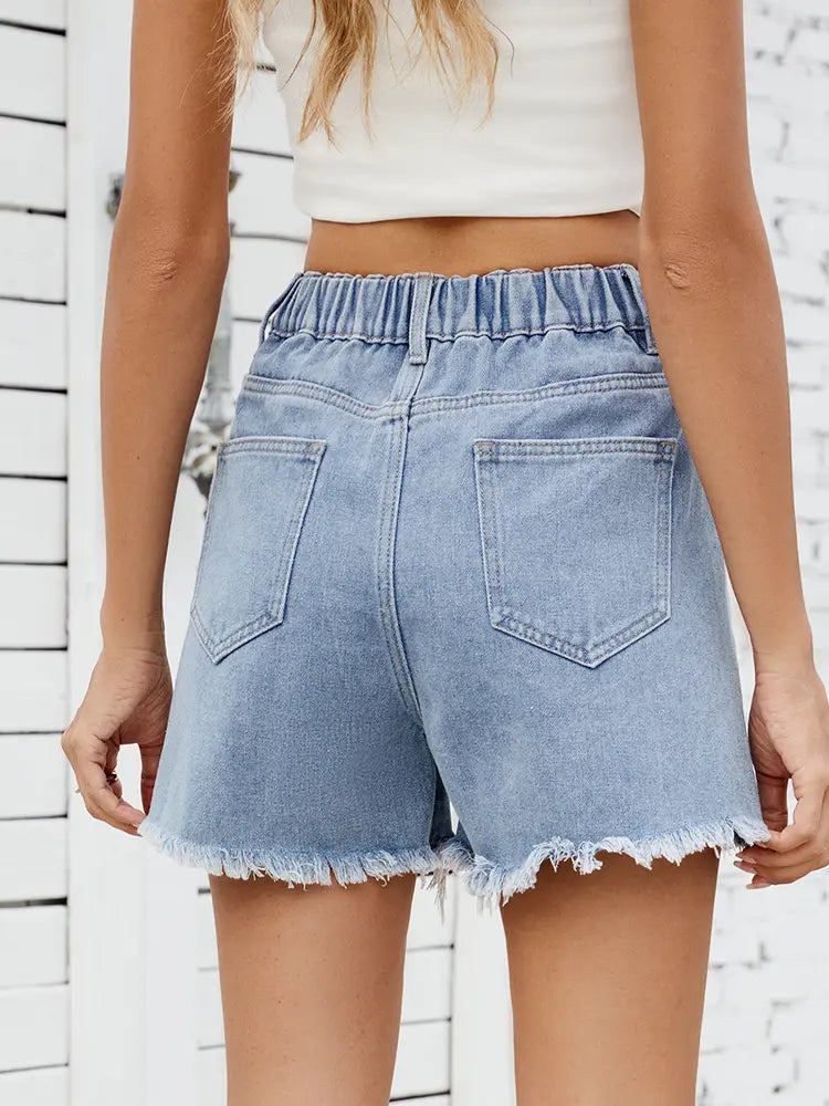 High-Rise Summer Denim Shorts