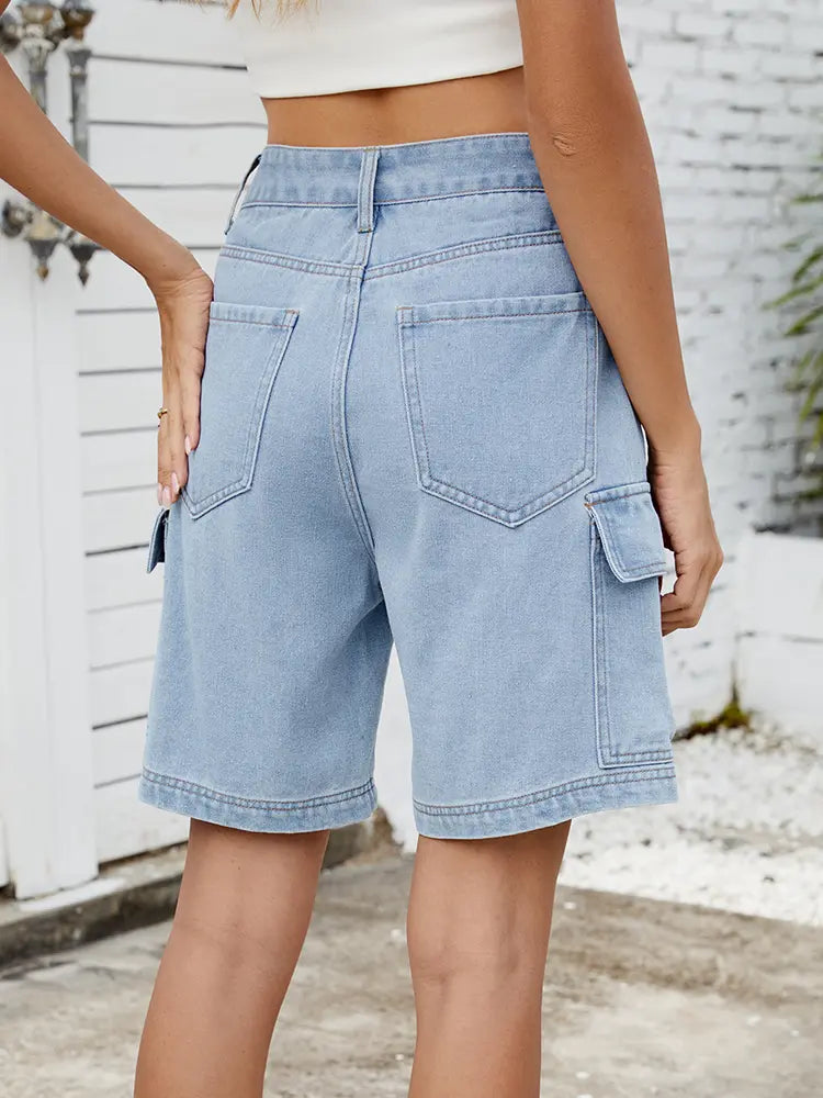 Urban Utility Cargo Denim Shorts