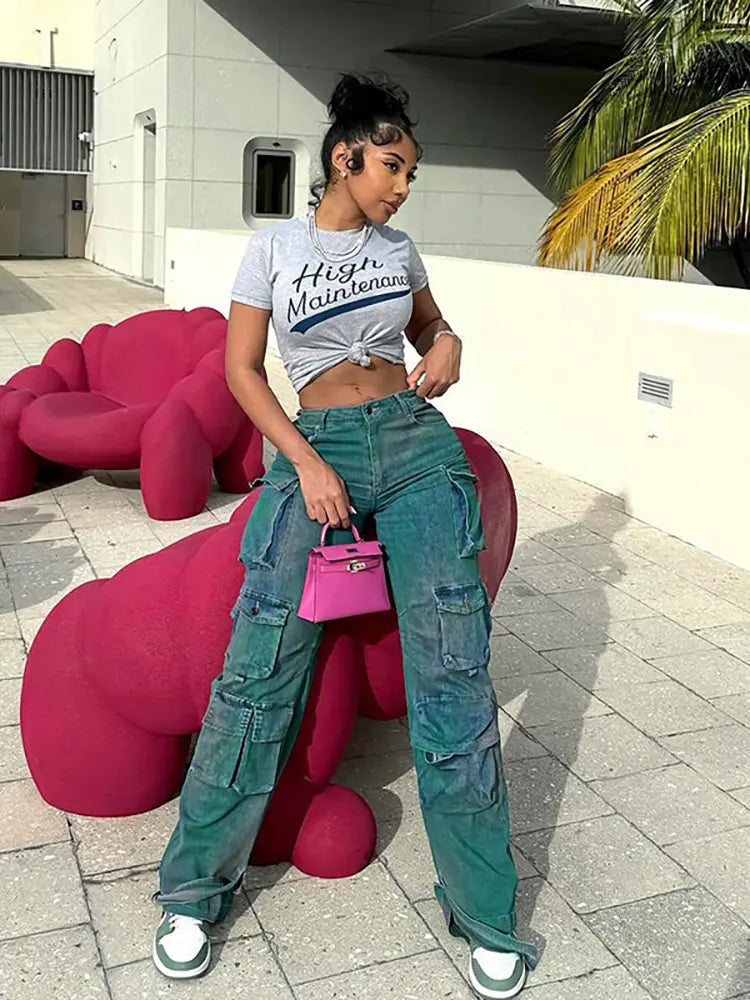 Jordan – Multi-Pocket Workwear Jeans With Oversized Fit