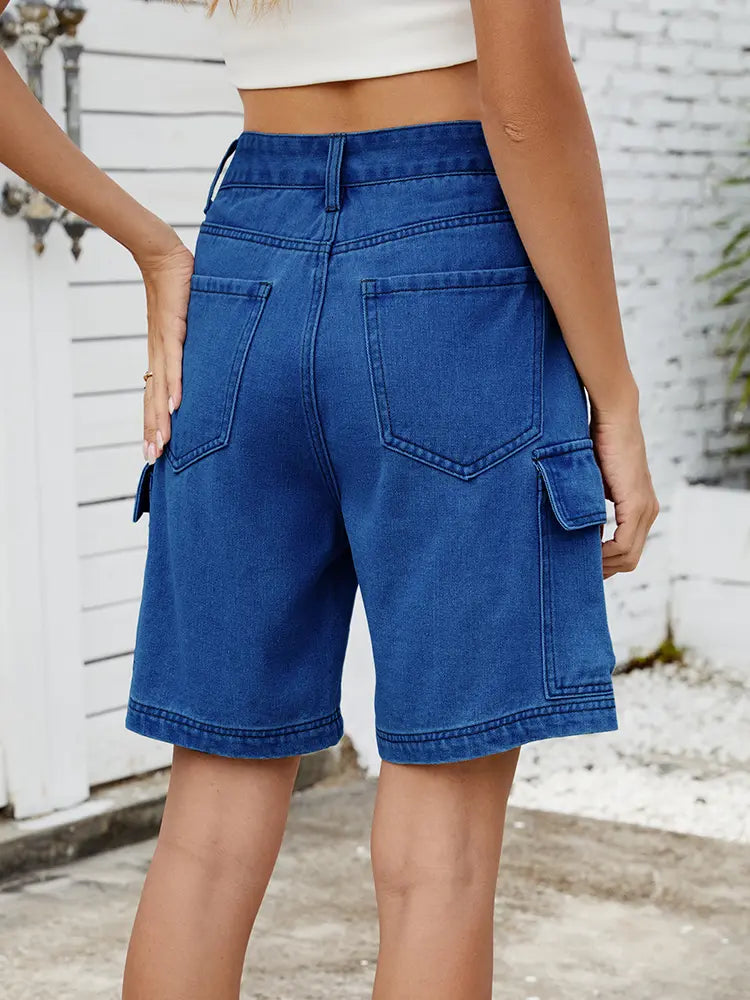 Urban Utility Cargo Denim Shorts