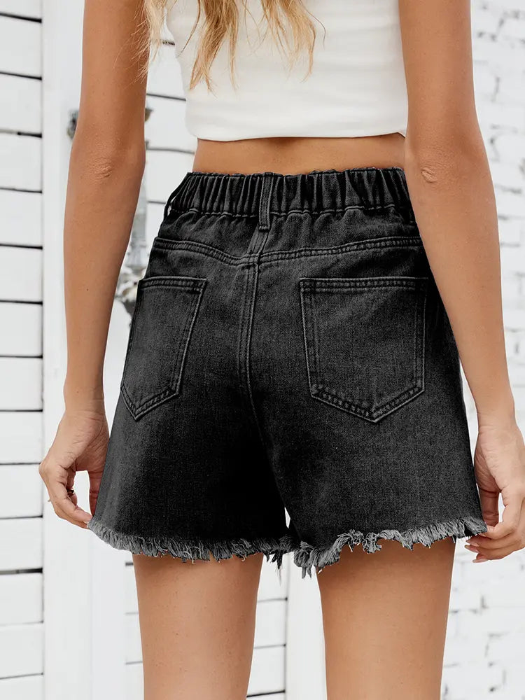 High-Rise Summer Denim Shorts