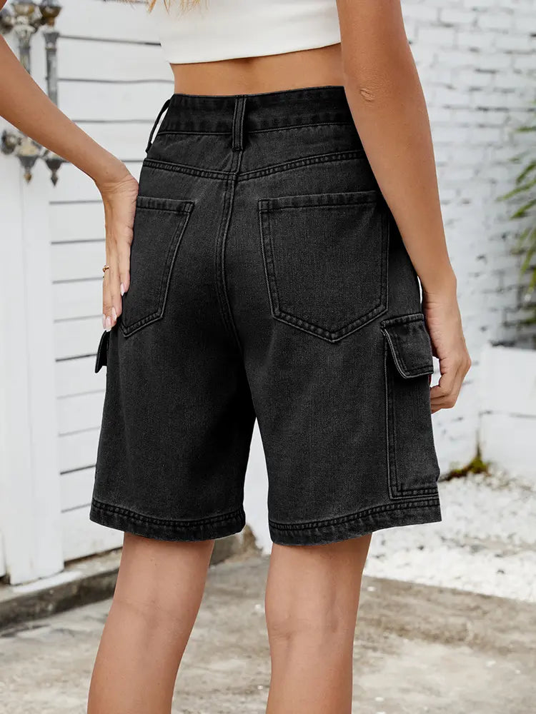 Urban Utility Cargo Denim Shorts