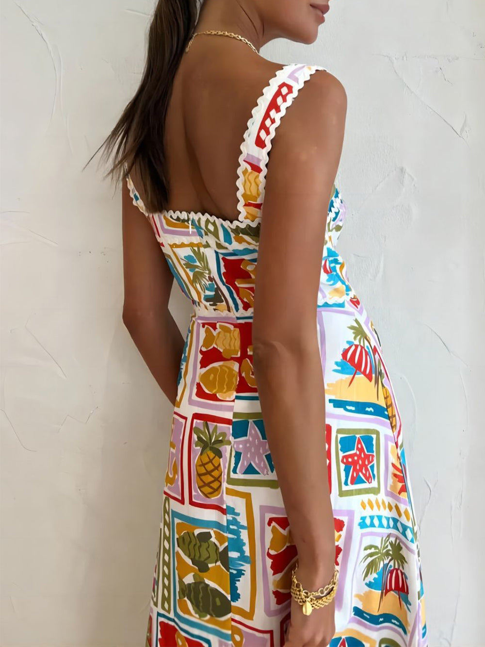 Viva - Graffiti Strap Tube Top Maxi Dress