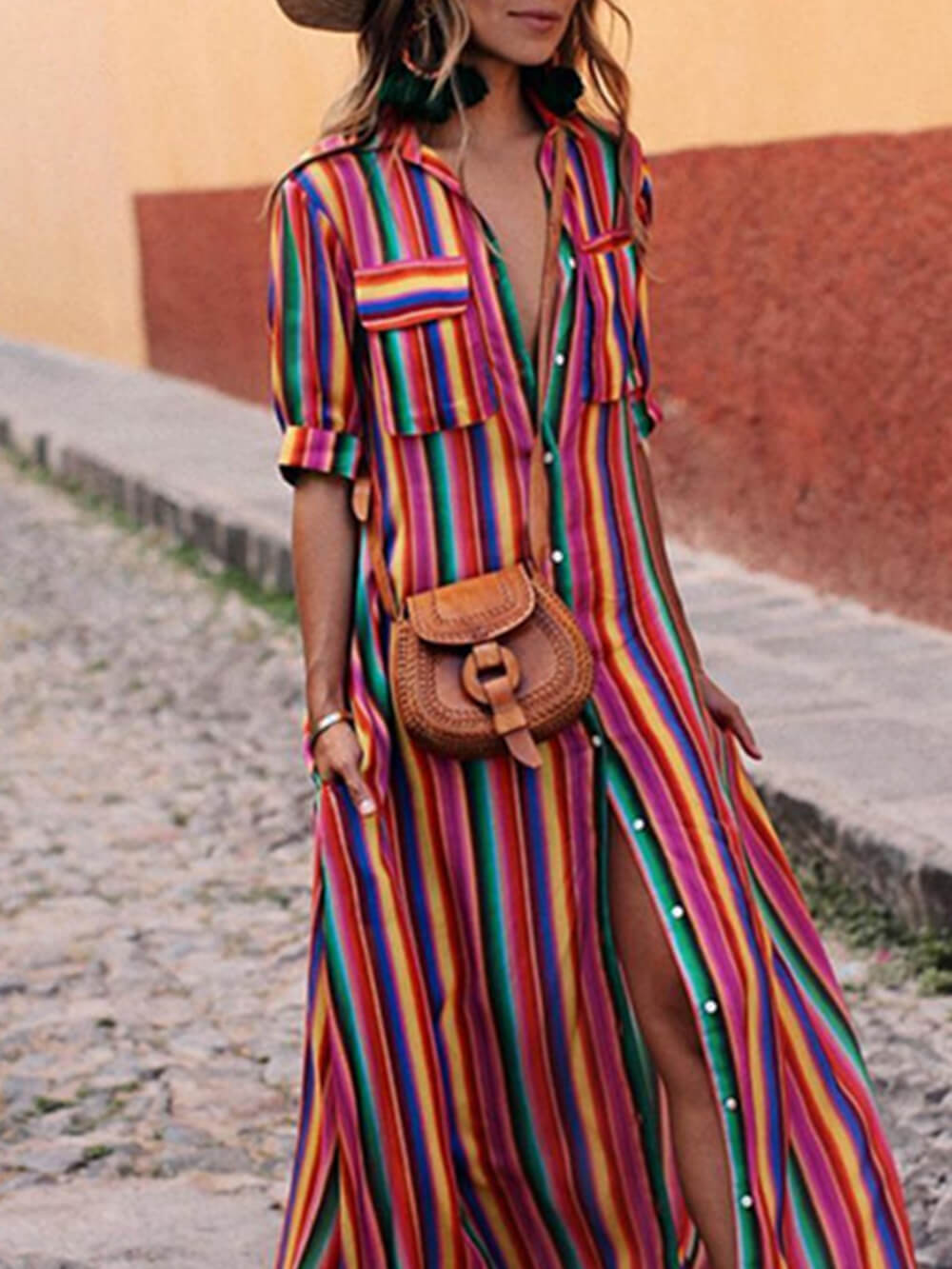 Lena - Casual Striped Maxi Skirt