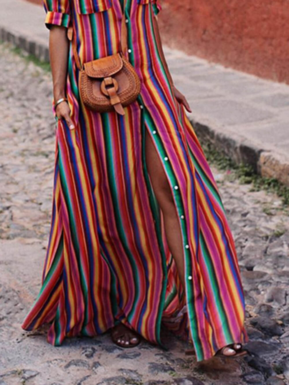 Lena - Casual Striped Maxi Skirt
