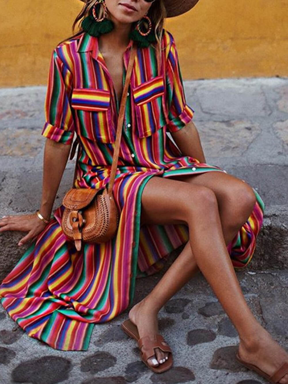 Lena - Casual Striped Maxi Skirt