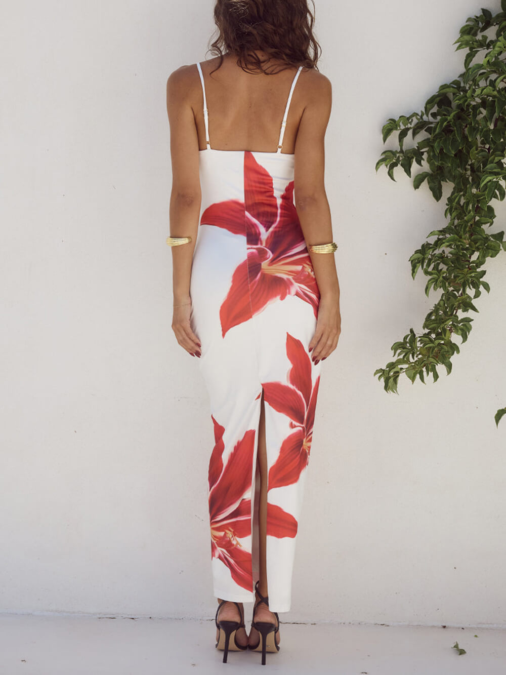 Elysia - Abstract Floral Print Maxi Dress