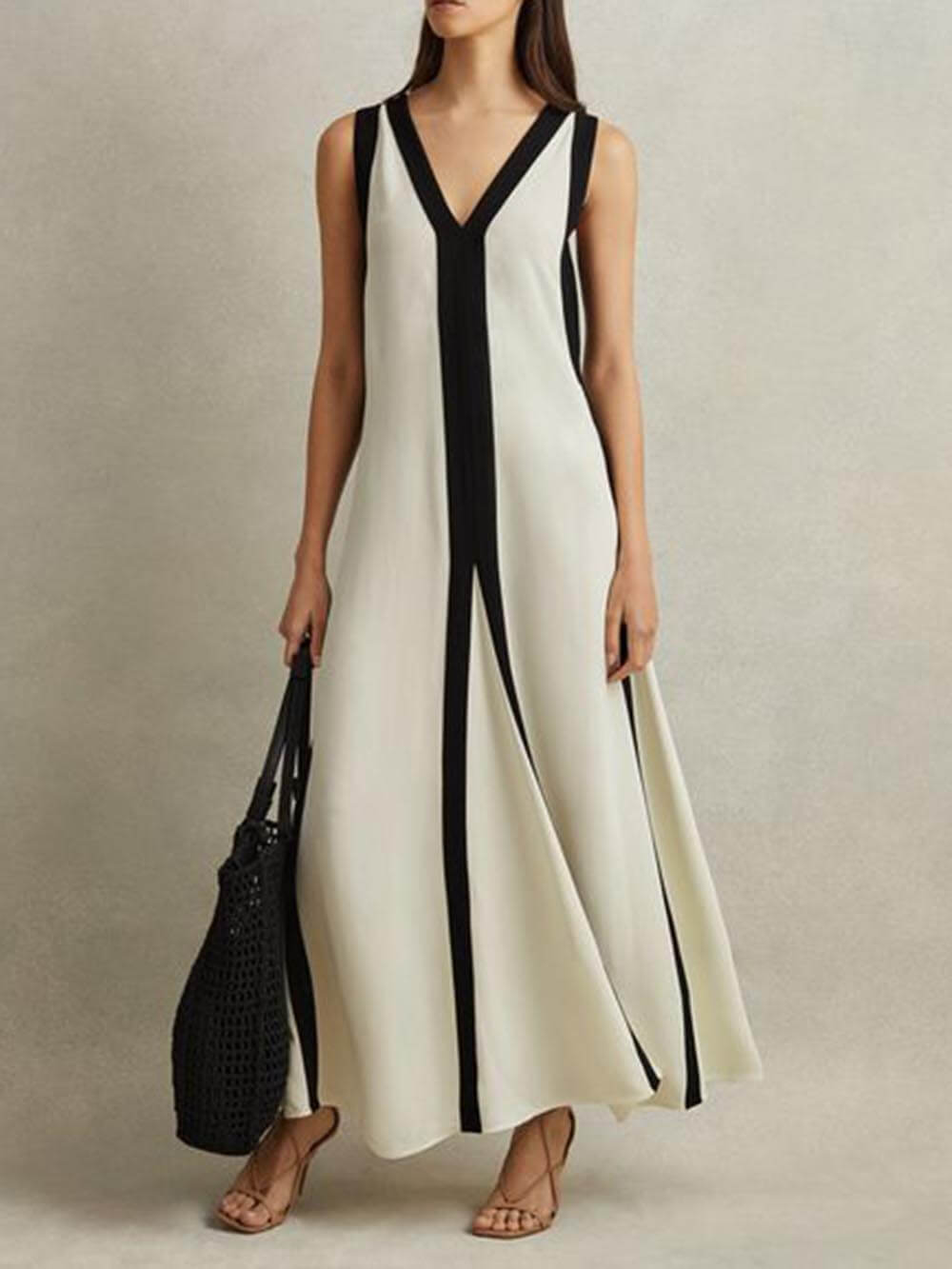 Alina - Reversible Colorblock Maxi Dress