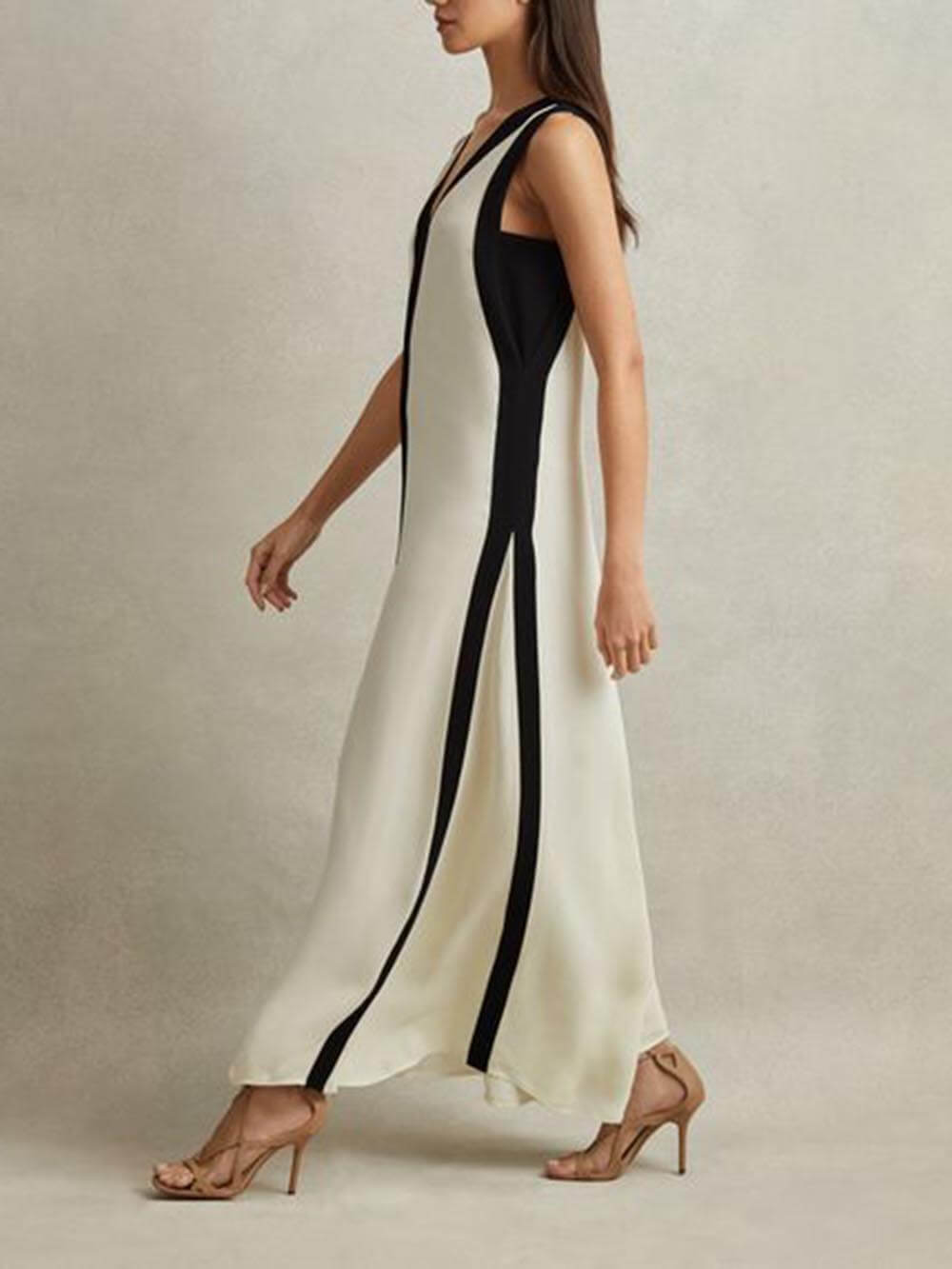 Alina - Reversible Colorblock Maxi Dress