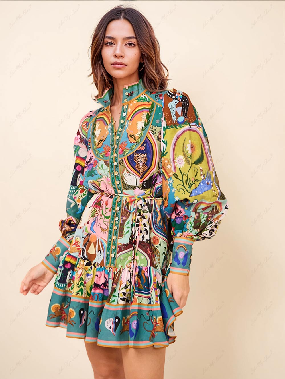 Urban Graffiti Chic Mini Dress