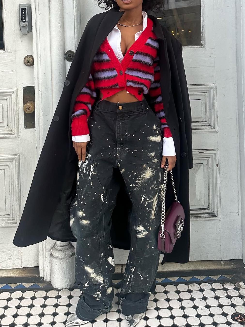 Canvas Muse Relaxed Paint-Splatter Statement Jeans