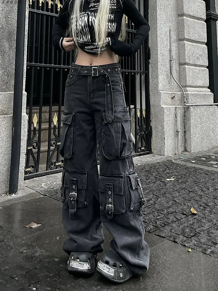 Blair – Wide-Leg Denim Pants With Utility Pockets