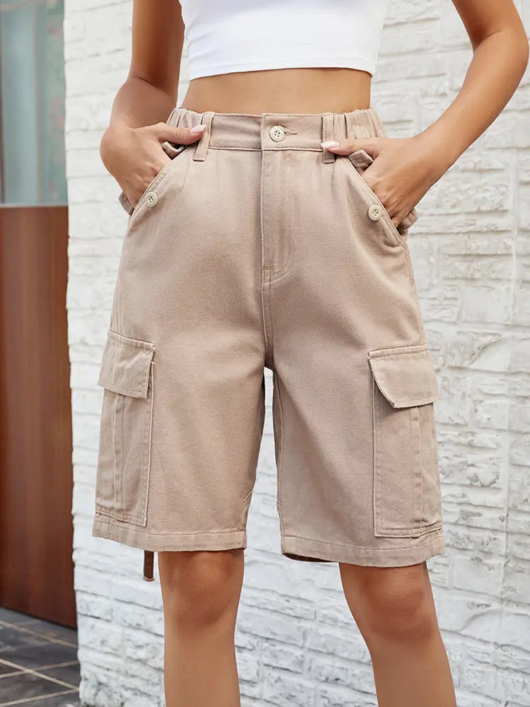 Urban Relaxed Utility Denim Shorts