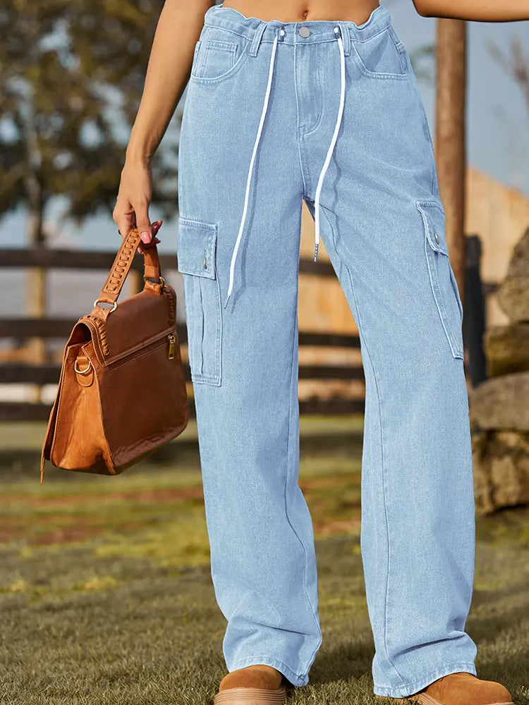 Everyday Adjustable Cargo Denim Pants