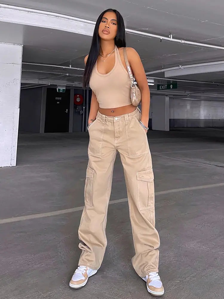 Effortless Elastic Denim Work Pants