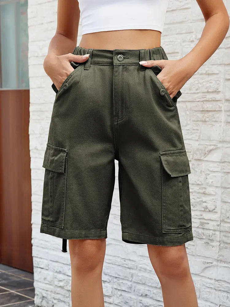 Urban Relaxed Utility Denim Shorts
