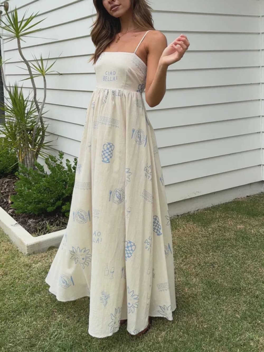 Serenity - Spaghetti Strap Open-Back Maxi Dress