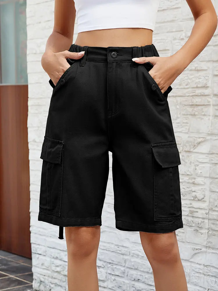 Urban Relaxed Utility Denim Shorts