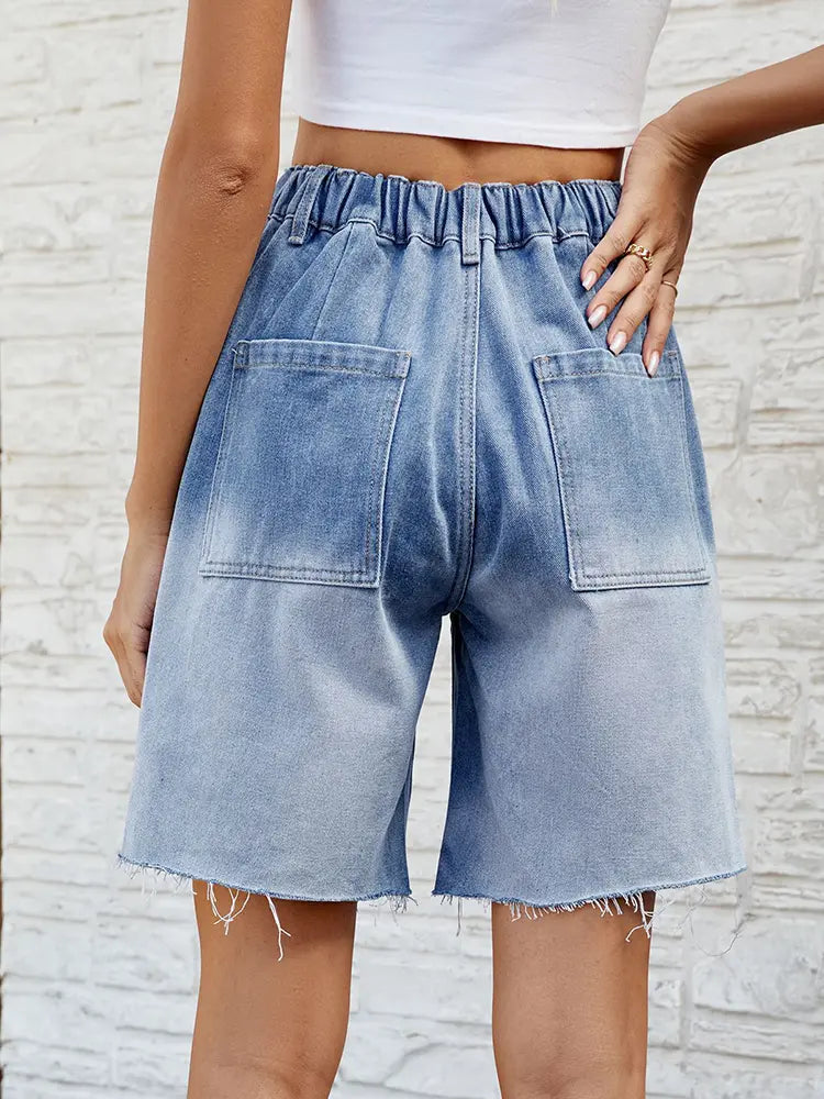 Maya – Gradient Bermuda Denim Shorts
