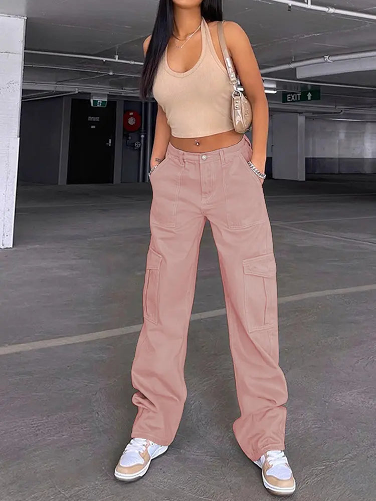 Effortless Elastic Denim Work Pants