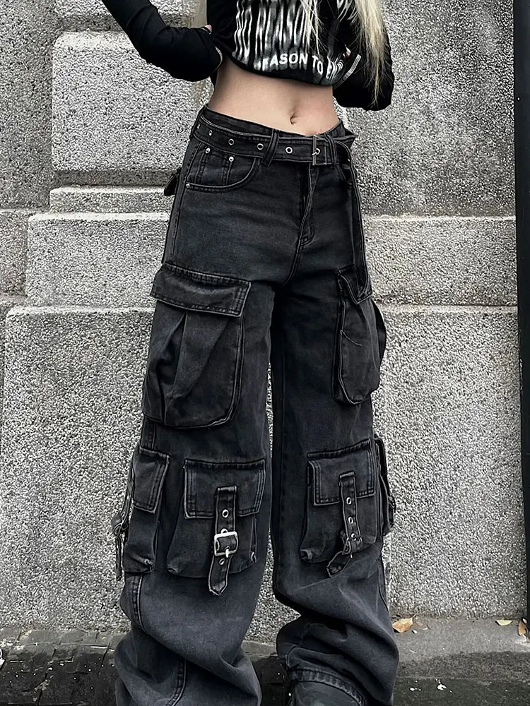 Blair – Wide-Leg Denim Pants With Utility Pockets