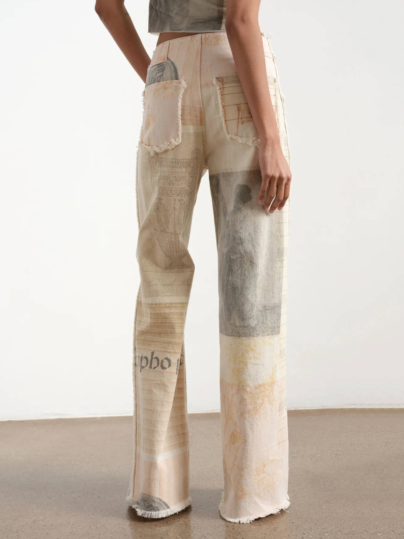 Alma – Artistic Patchwork Wide-Leg Cotton Jeans
