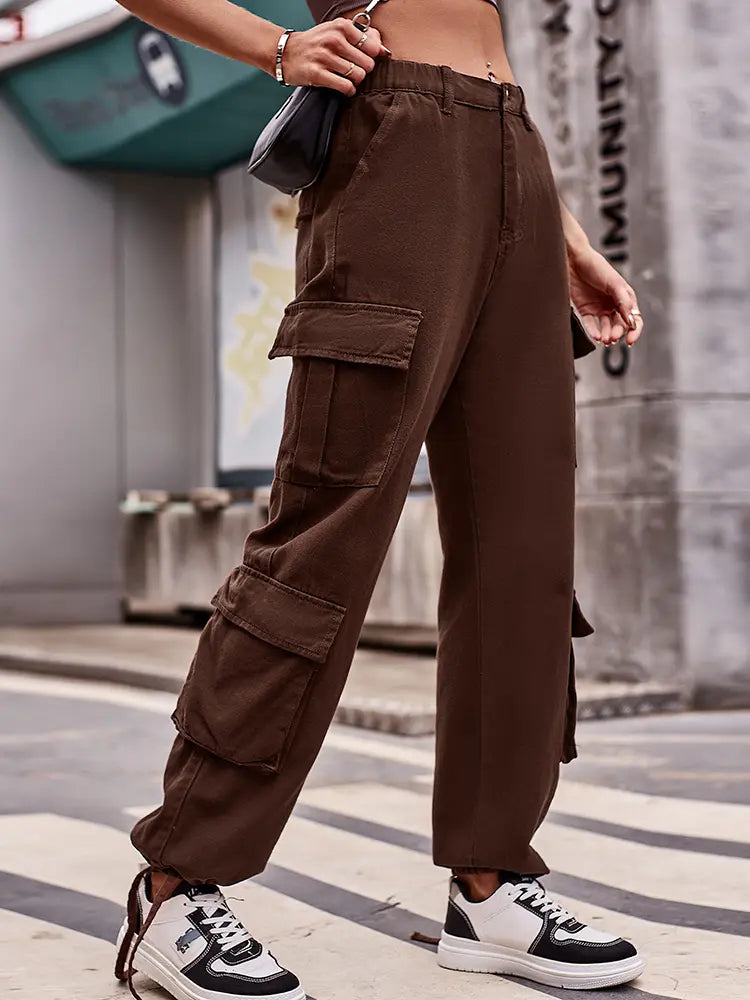 Urban Ease Relaxed Drawstring Cargo Jeans