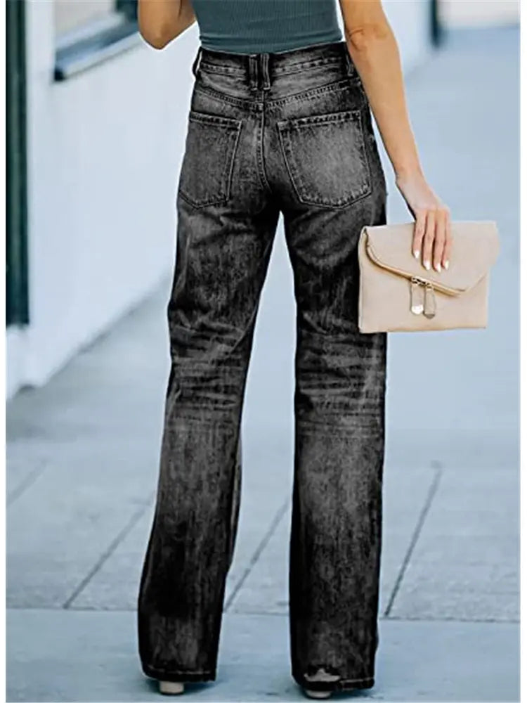 Harper - High-Waist Ripped Relaxed Jeans