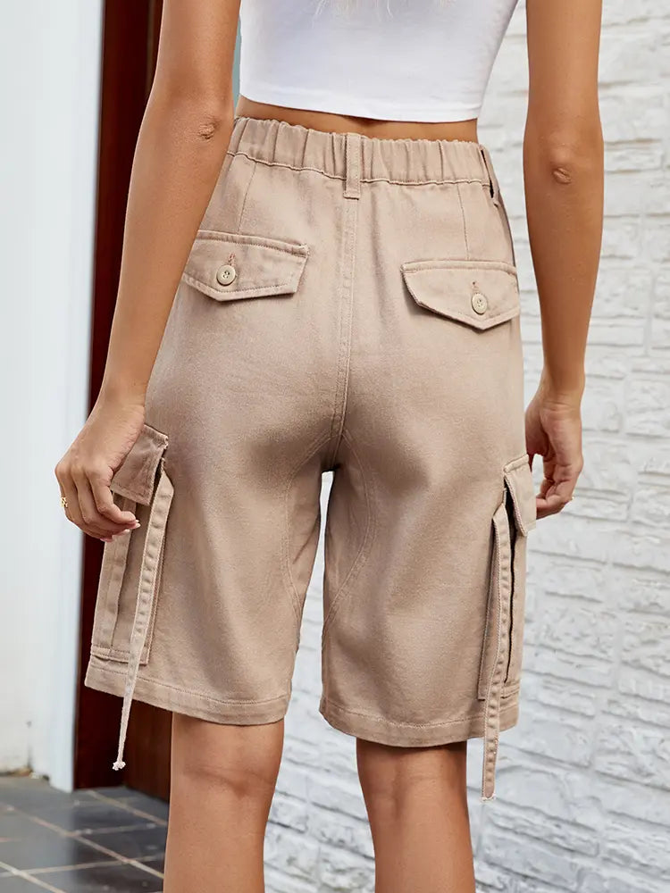 Urban Relaxed Utility Denim Shorts