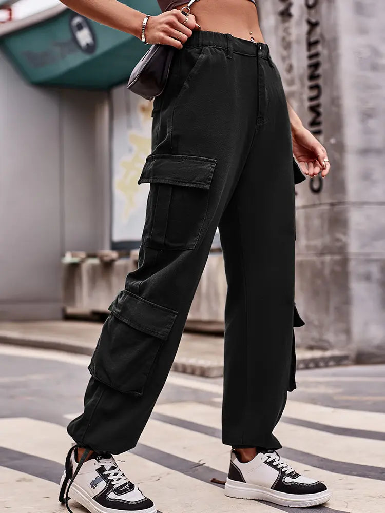 Urban Ease Relaxed Drawstring Cargo Jeans