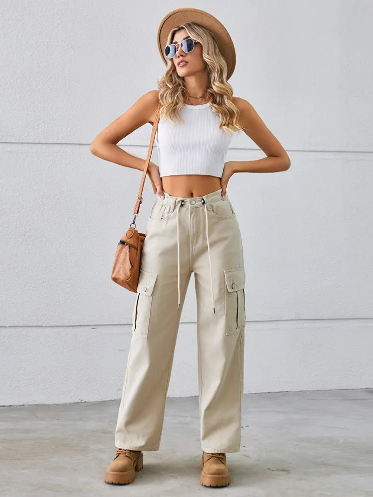 Everyday Adjustable Cargo Denim Pants
