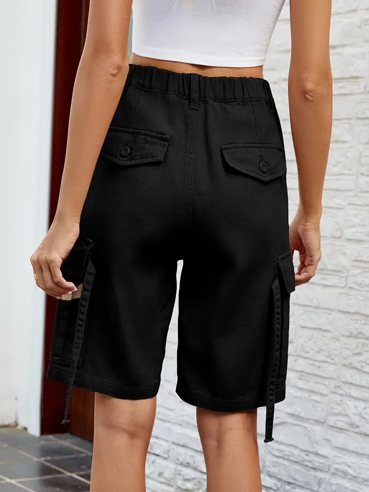 Urban Relaxed Utility Denim Shorts