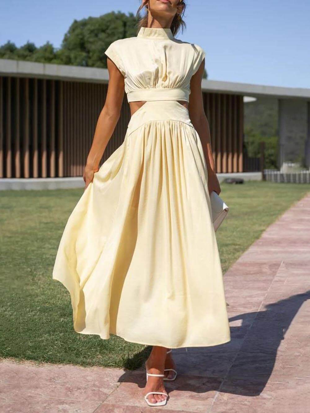 Summer Breeze - Cutout Waist Midi Dress