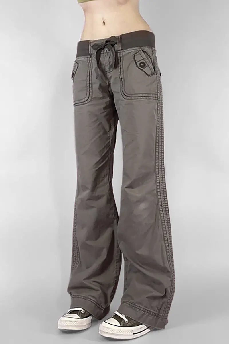 Riley – Slim-Fit Cargo Jeans With Lace-Up Sides